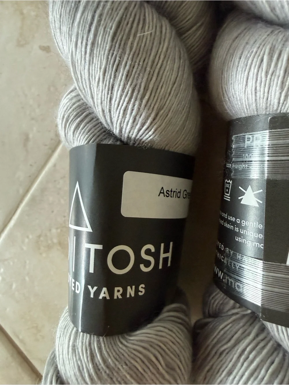 Mad Tosh Hand-Dyed Yarn Skeins in Soft Gray - Astrid Grey